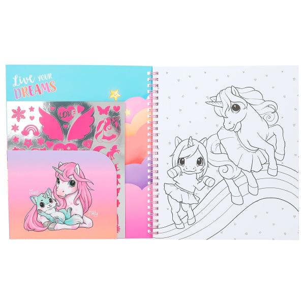 Ylvi libro de colorear con unicornio y lentejuelas - Imagen 6