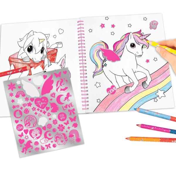Ylvi libro de colorear con unicornio y lentejuelas - Imagen 3