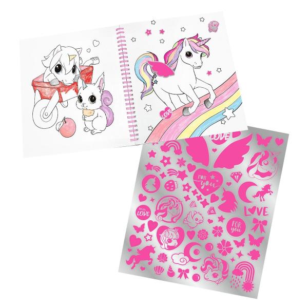 Ylvi libro de colorear con unicornio y lentejuelas - Imagen 2