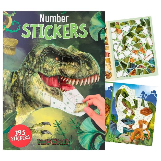 DINO WORLD -Pegatina de número Dino
