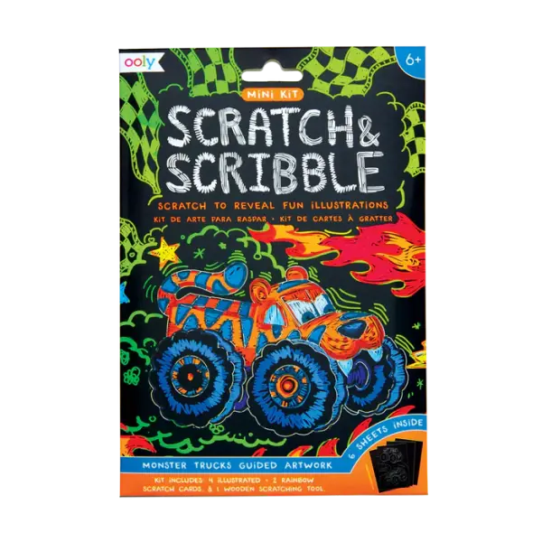 Monster Truck Mini Scratch and Scribble Art Kit
