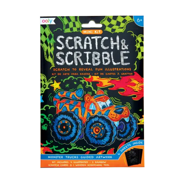 Monster Truck Mini Scratch and Scribble Art Kit