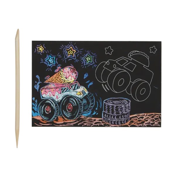 Monster Truck Mini Scratch and Scribble Art Kit - Imagen 2