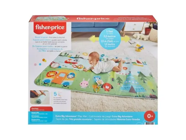 Fisher-Price Baby Alfombra de juego extra grande de aventuras