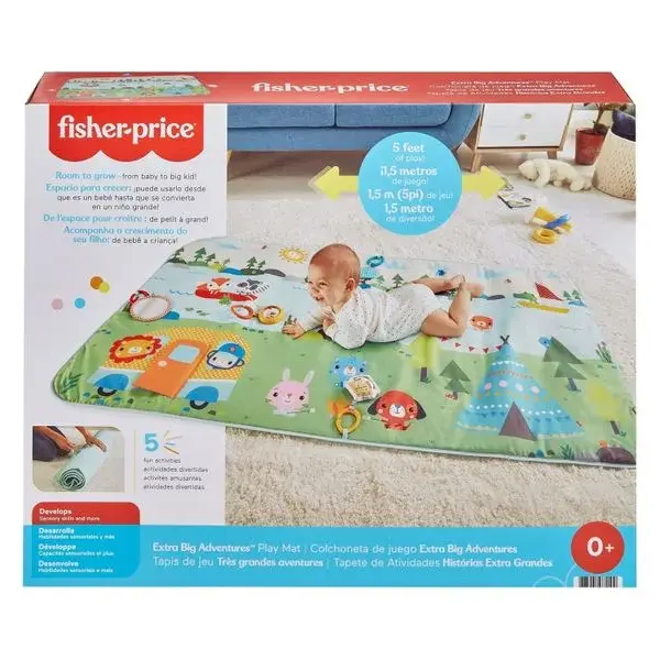 Fisher-Price Baby Alfombra de juego extra grande de aventuras