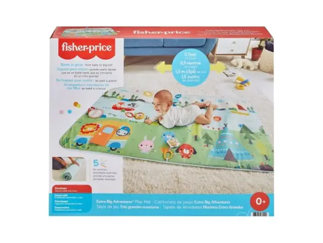 Fisher-Price Baby Alfombra de juego extra grande de aventuras