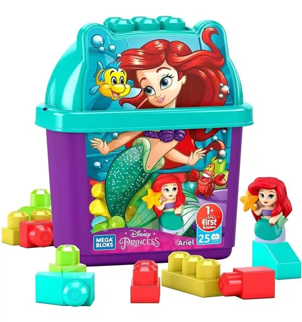 Fisher-price Megablocks Cubeta De Ariel Disney- Original