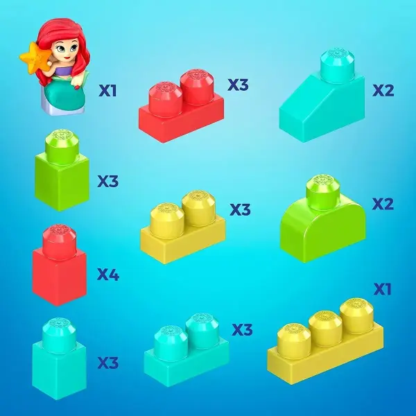 Fisher-price Megablocks Cubeta De Ariel Disney- Original - Imagen 2