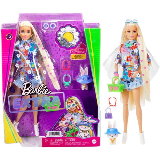 Barbie Extra Conjunto con Flores y Mascota