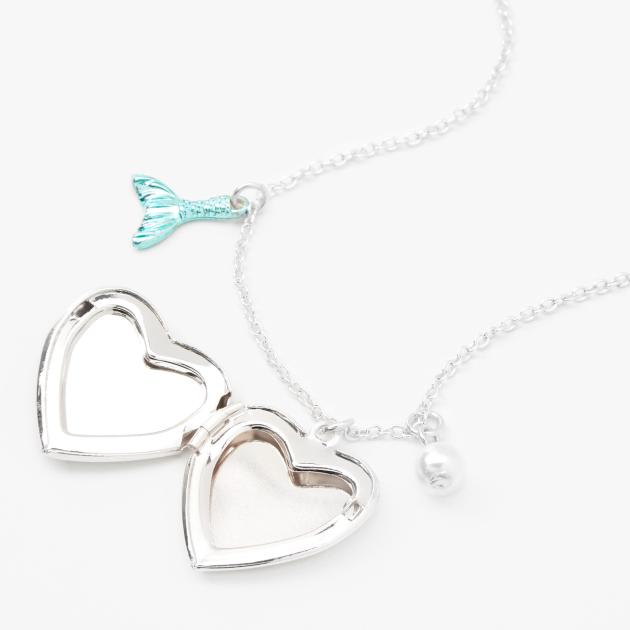 Claire's Collar-Medallón de corazón de sirena