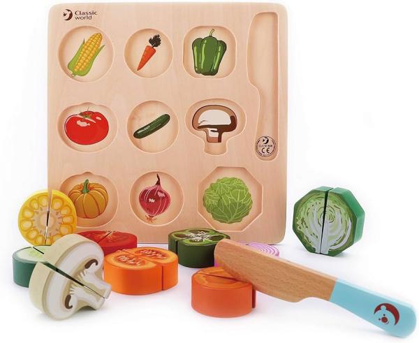 Juguete Didáctico Classic World Vegetales De Madera - Imagen 2