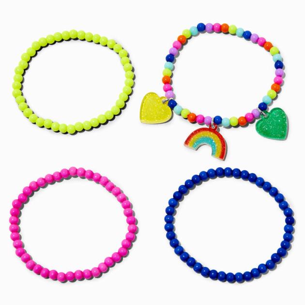 Claire's Pulsera-Semillas de arcoíris Pack 4
