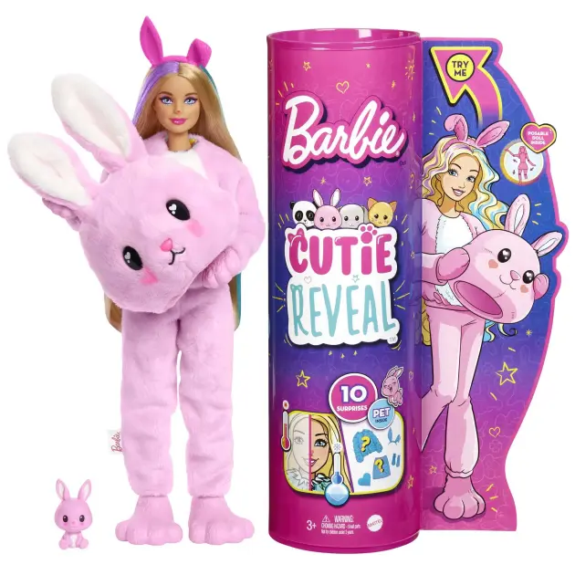 Barbie - Cutie revela- Mini mascota Bunny Plush