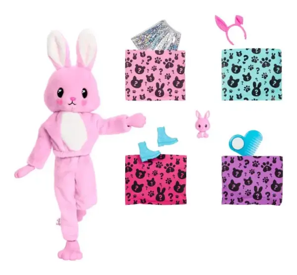 Barbie - Cutie revela- Mini mascota Bunny Plush - Imagen 3
