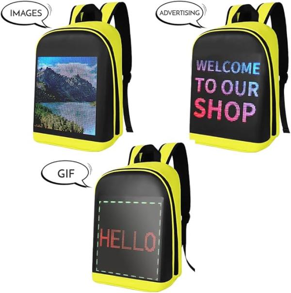 Bolso pantalla cuadrada Led Amarillo - Imagen 3