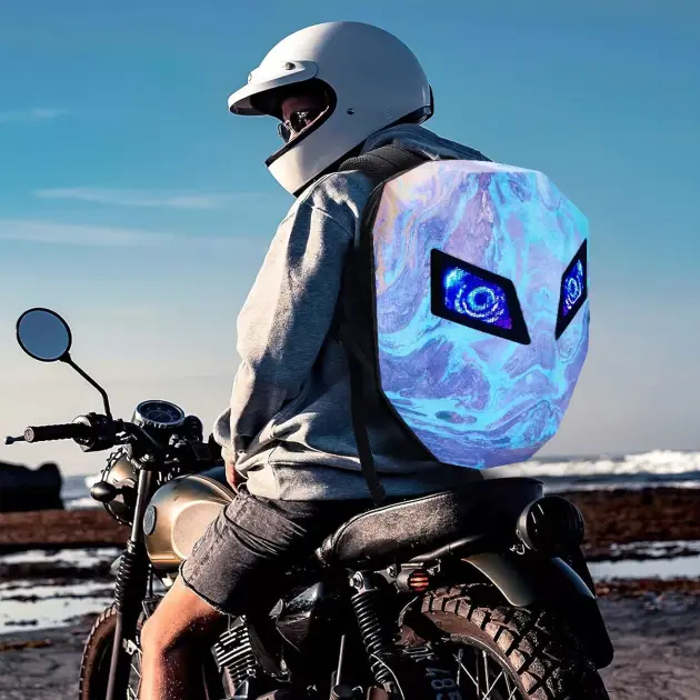 Bolso ojos led grafitty Azul