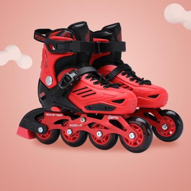 PATINES EN LINEA  (ROJO/NEGRO)