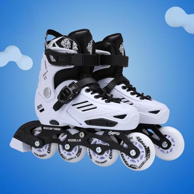 PATINES EN LINEA( BLANCO/NEGRO)