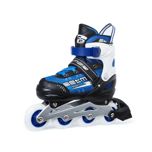 PATINES EN LINEA LUZ LED (NEGROS/AZUL) - Imagen 3