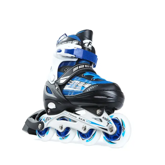PATINES EN LINEA LUZ LED (NEGROS/AZUL)