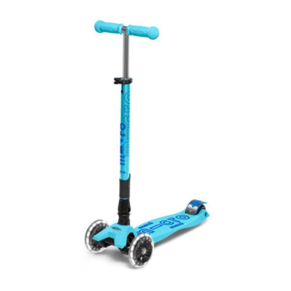 Micro Scooter Maxi Deluxe LED PLEGABLE-Celeste