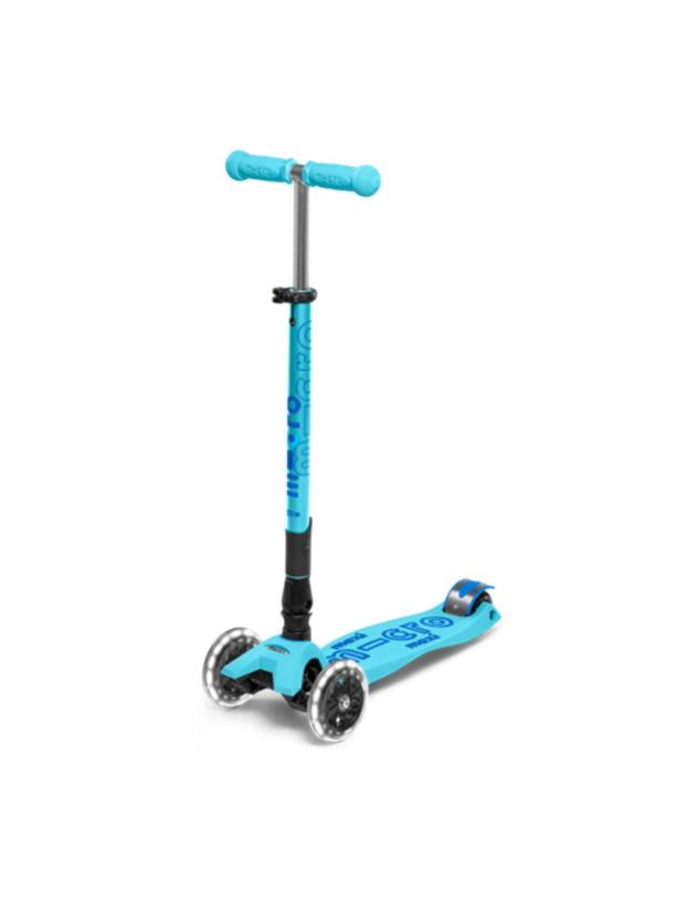 Micro Scooter Maxi Deluxe LED PLEGABLE-Celeste
