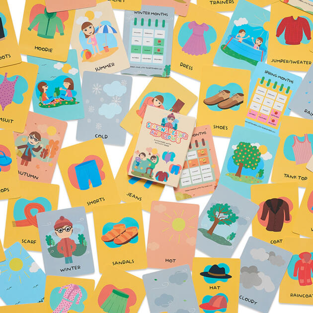 B.P Cards Seasons Weather And Clothes (Ingles)