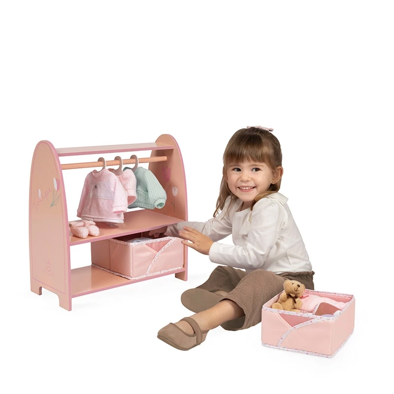 Armario de Madera Montessori para Muñecas Tulipe con ganchos - Imagen 2