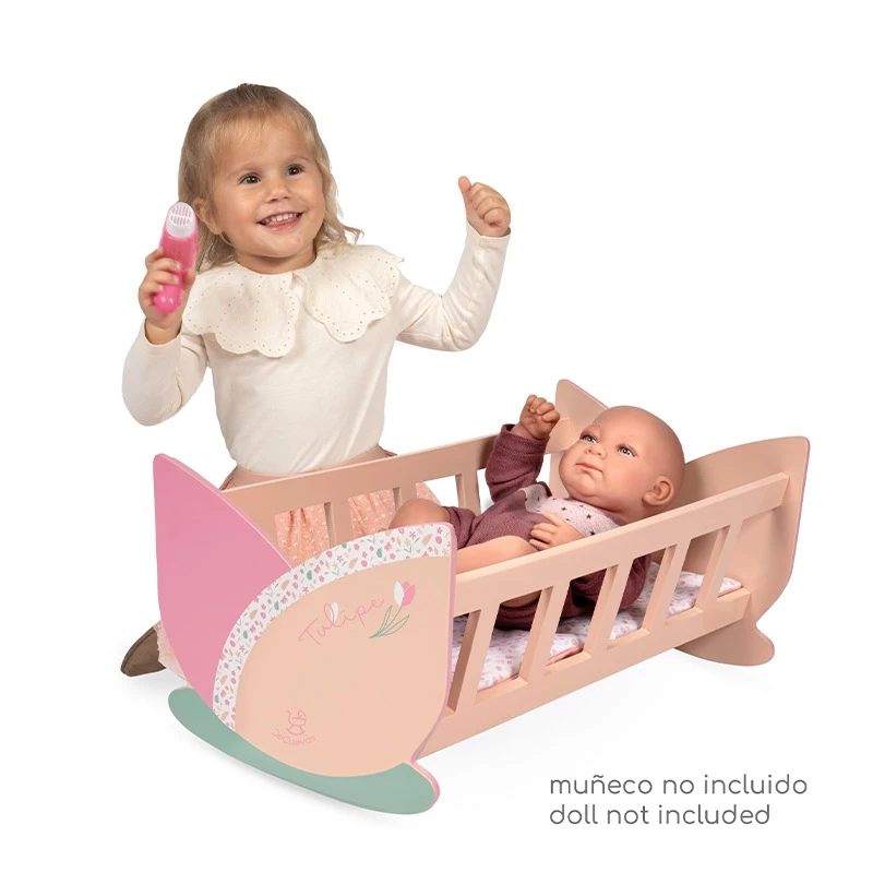 Cuna de Madera para Muñecas Tulipe con Colchón DeCuevas - Imagen 2