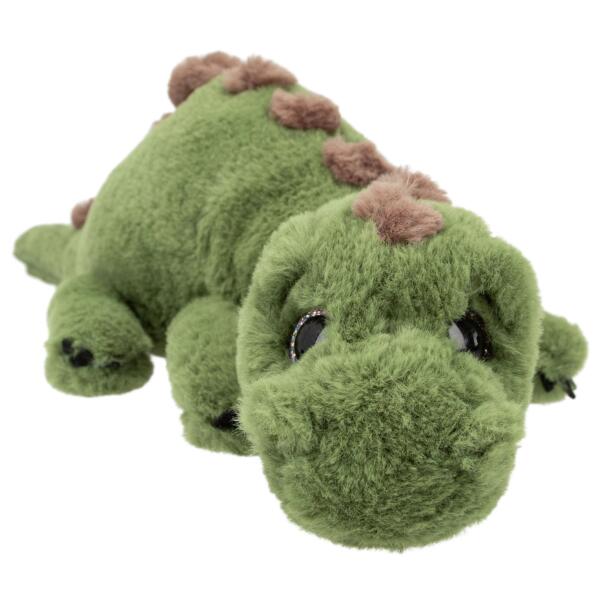 Dino World - Peluche de dinosaurio con piel verde y ojos brillantes