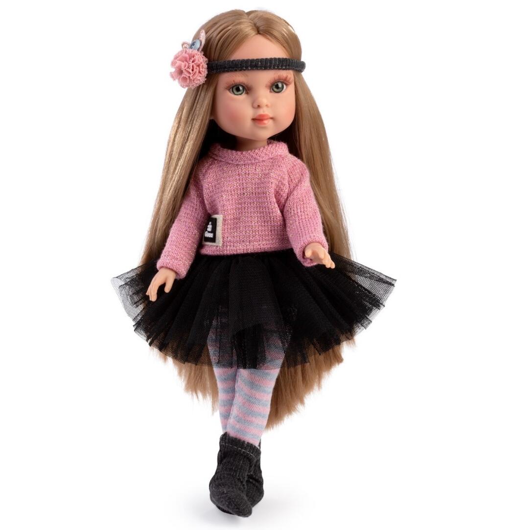 Muñeca Penelope Paris – 33 cm con pelo rubio, jersey y falda