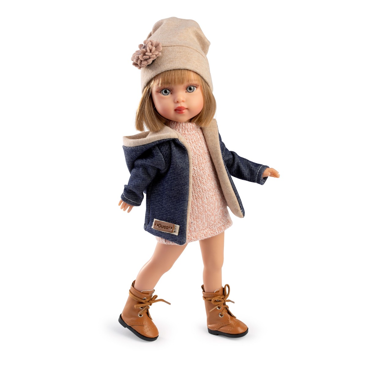 Muñeca Penelope Madrid – 33 cm con pelo rubio, vestido y chaqueta