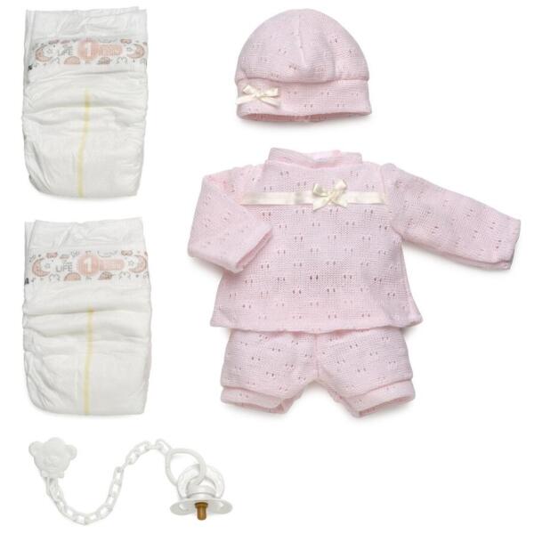 Ropa reborn camiseta, pantalón y gorro rosa - 38cm