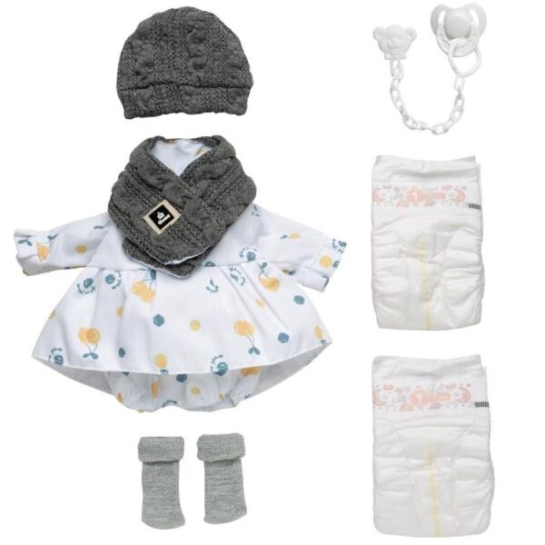 Ropa reborn, vestido con pololo, bufanda y gorro - 38